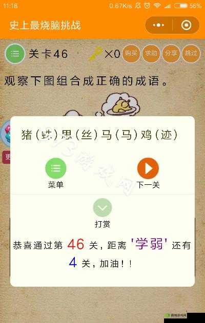 《史上最烧脑挑战》第46关图文通关攻略：解锁所有关卡的秘密与技巧