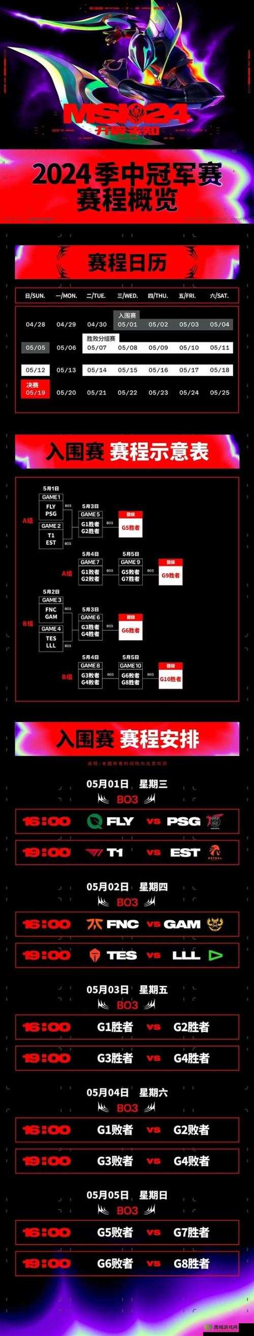 MSI2024 赛程表：精彩对决全揭秘